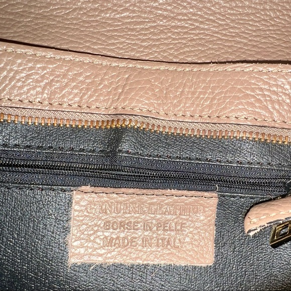 BORSE IN PELLE • Genuine Leather • Made In Italy • Crossbody Purse • Brown/Tan - Picture 8 of 16